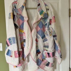 Patchwork Quilted Puffer Jacket - Pastel Multi